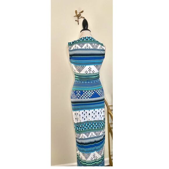 DVF Yahzi Maxi Wrap Color-block Sleeveless Dress US 8 - Picture 9 of 15